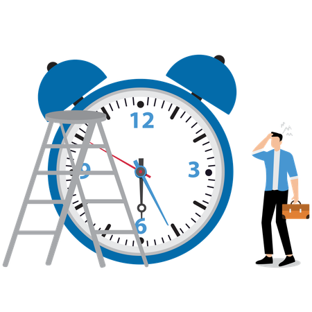 Businessman doing time management  Illustration