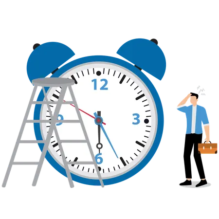 Businessman doing time management  Illustration