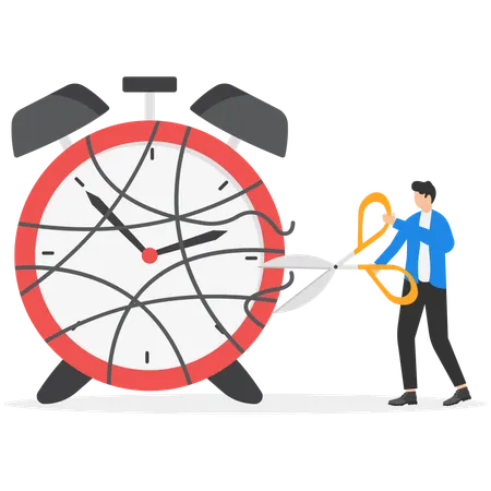 Businessman doing time management  Illustration