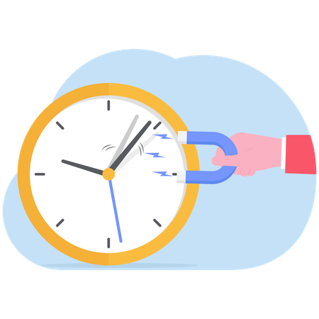 Businessman doing time management  Illustration