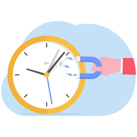 Businessman doing time management  Illustration