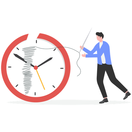 Businessman doing time management  Illustration