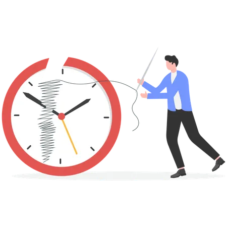 Businessman doing time management  Illustration