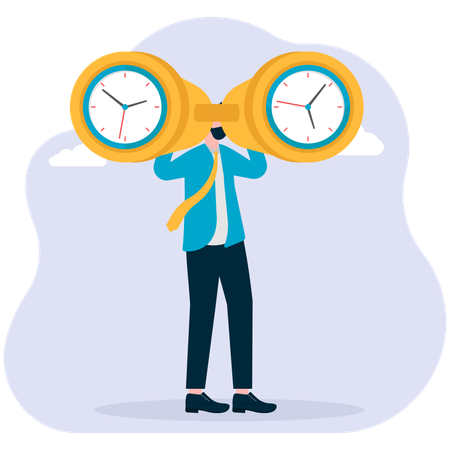 Businessman doing time management  Illustration