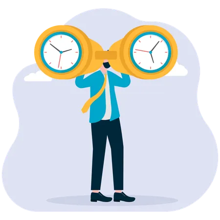 Businessman doing time management  Illustration