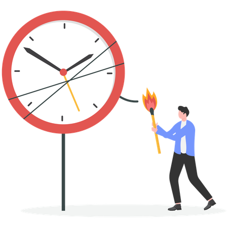 Businessman doing time management  Illustration