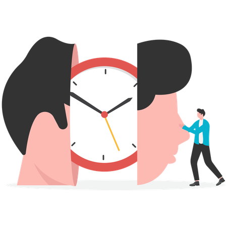 Businessman doing time management  Illustration