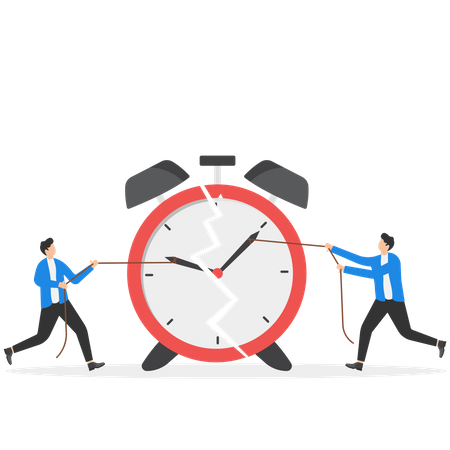 Businessman doing time management  イラスト