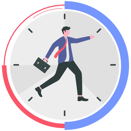 Businessman doing time managment  Illustration