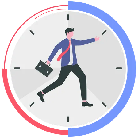 Businessman doing time managment  Illustration