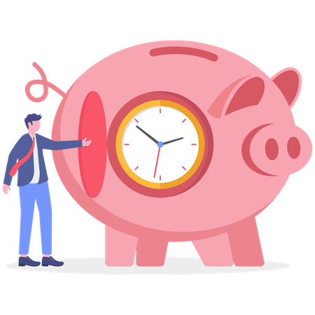 Businessman doing time saving  Illustration