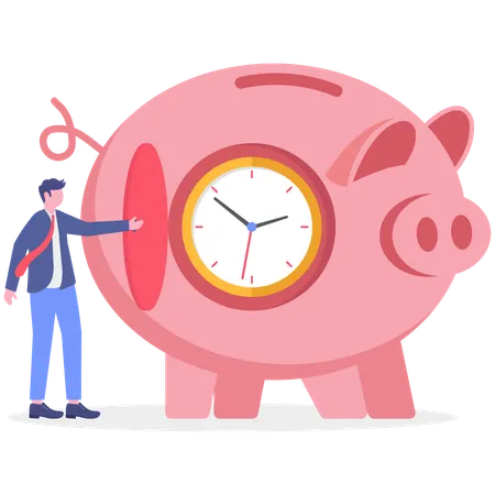 Businessman doing time saving  Illustration