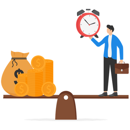 Businessman doing time value  Illustration