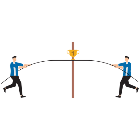 Businessman doing tug of war  Illustration