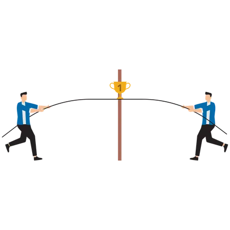 Businessman doing tug of war  Illustration