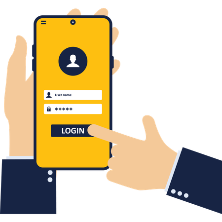 Businessman doing user login  Illustration