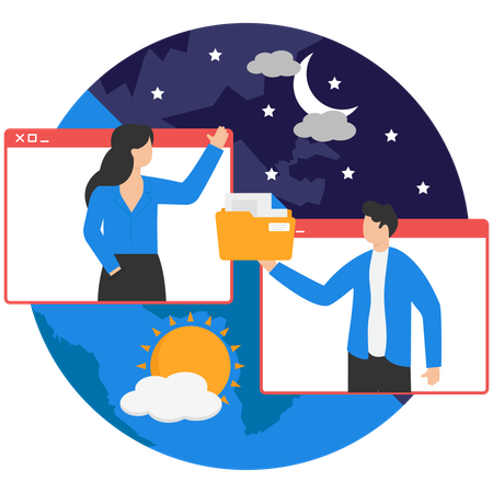 Businessman doing video conference  Illustration