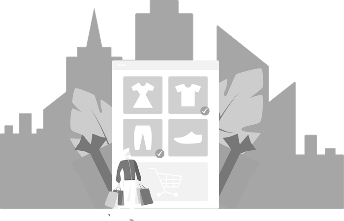 Businessman Doing Virtual Purchase  Illustration