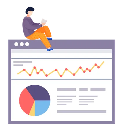 Businessman doing web analysis  Illustration