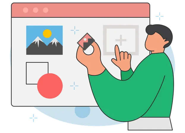 Businessman doing web designing  Illustration