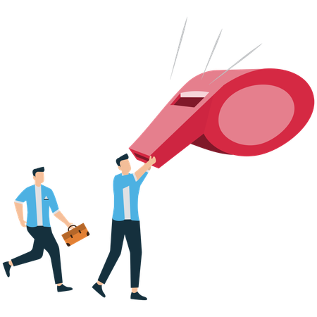 Businessman doing Whistleblower  Illustration