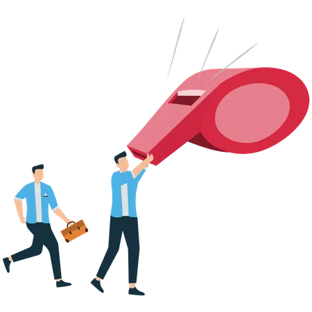 Businessman doing Whistleblower  Illustration