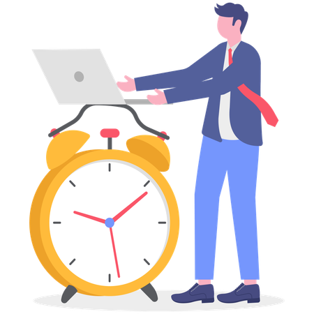 Businessman doing work life balance  Illustration