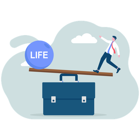 Businessman doing work life balance  Illustration