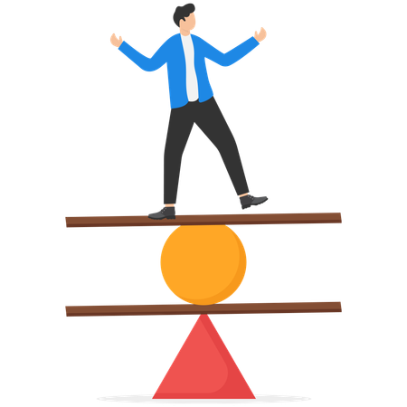 Businessman doing Work life balance  Illustration