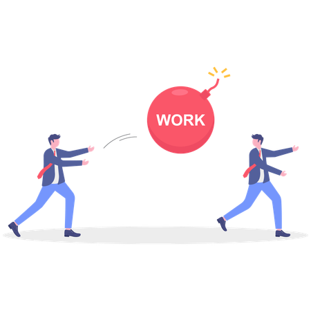 Businessman doing work management  Illustration