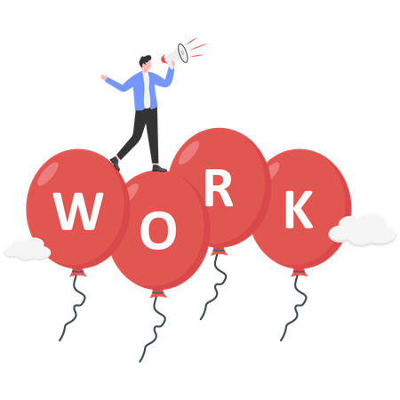 Businessman doing work marketing  Illustration