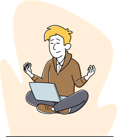 Businessman doing yoga meditation  Illustration