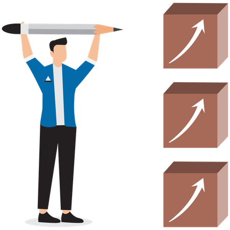 Businessman done check marking all checkboxes  Illustration