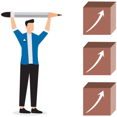 Businessman done check marking all checkboxes  Illustration