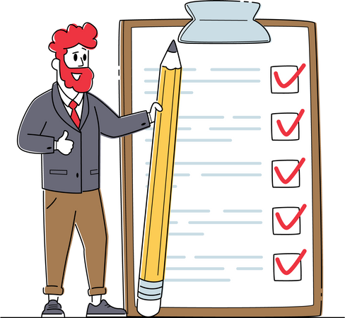 Businessman done with task work  Illustration