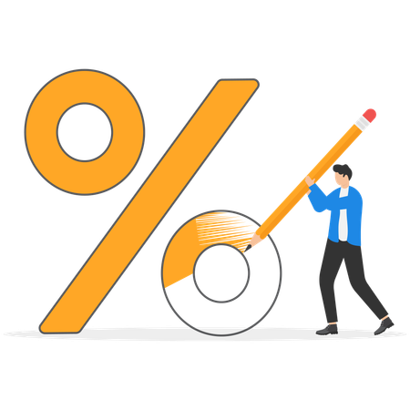 Businessman draw a percentage  Illustration