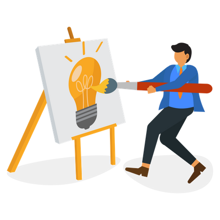 Businessman drawing an idea  Illustration