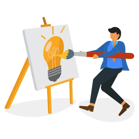 Businessman drawing an idea  Illustration