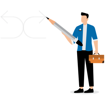 Businessman drawing career path  Illustration