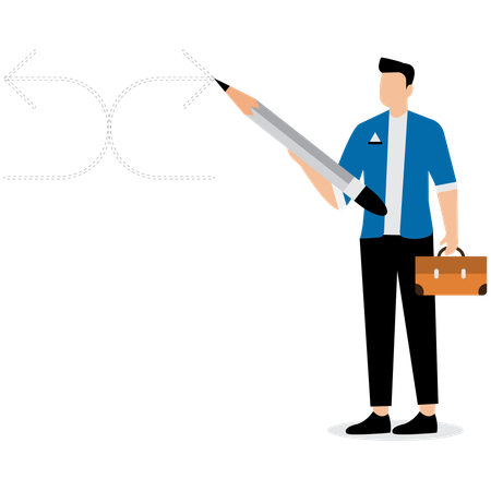 Businessman drawing career path  Illustration