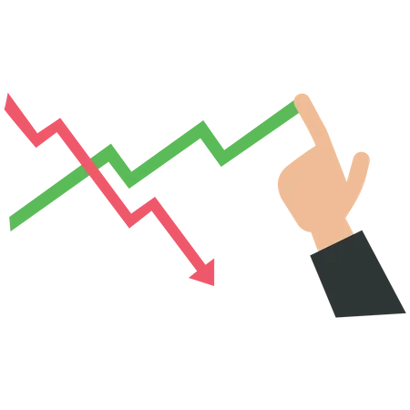 Businessman draws a stock market graph  Illustration