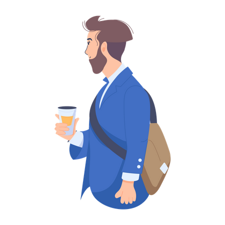 Businessman Drinking coffee  Illustration