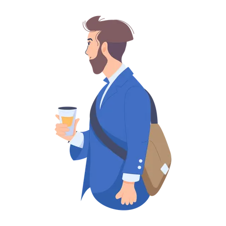 Businessman Drinking coffee  Illustration