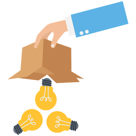 Businessman dropping light bulbs from box  Illustration