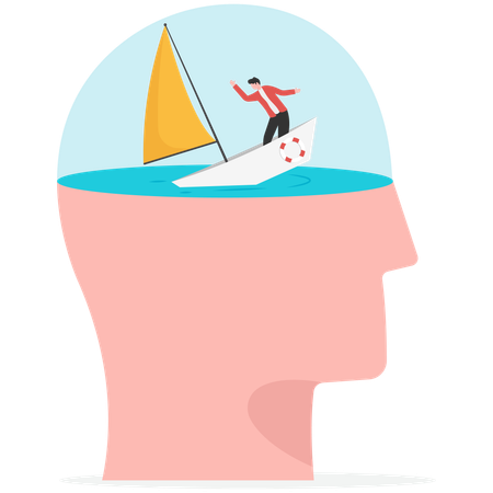 Businessman drowing in idea  Illustration