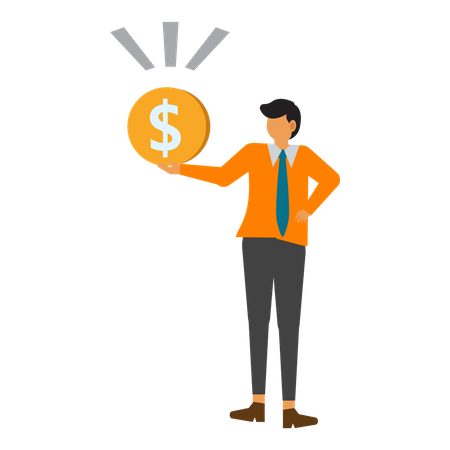 Businessman earn money  Illustration