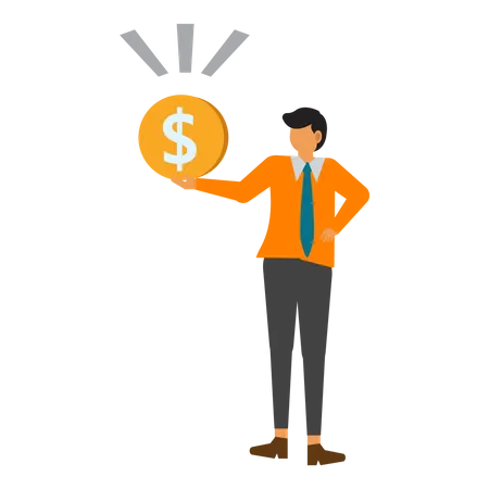 Businessman earn money  Illustration