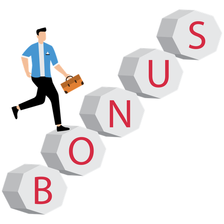 Businessman earning bonus  Illustration