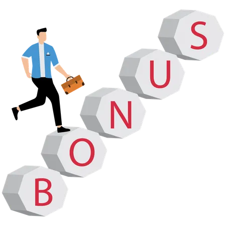 Businessman earning bonus  Illustration