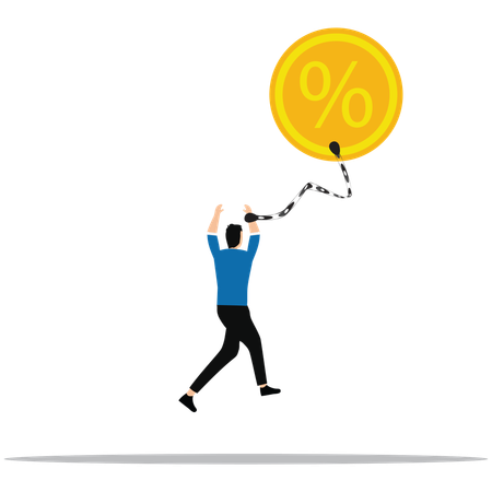 Businessman earning High increasing rate  Illustration